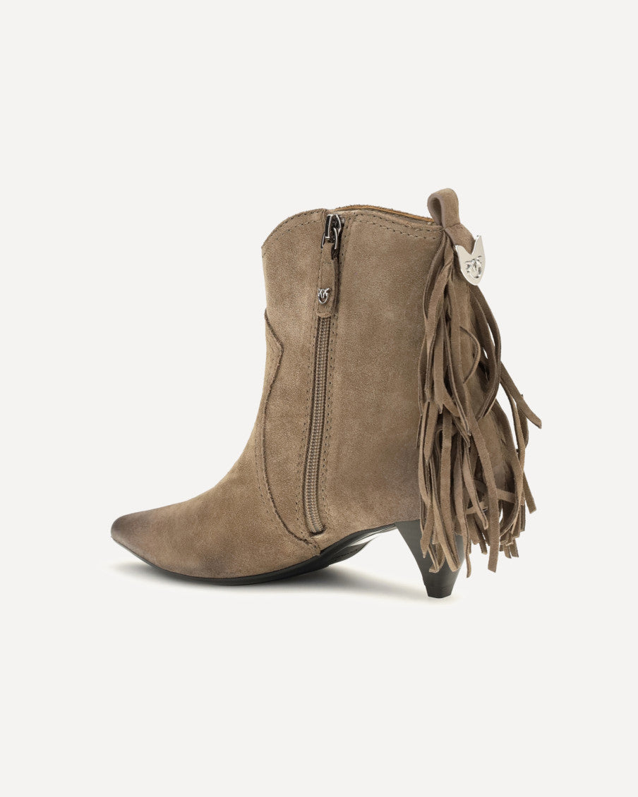 Beige Suede Ankle Boots 6