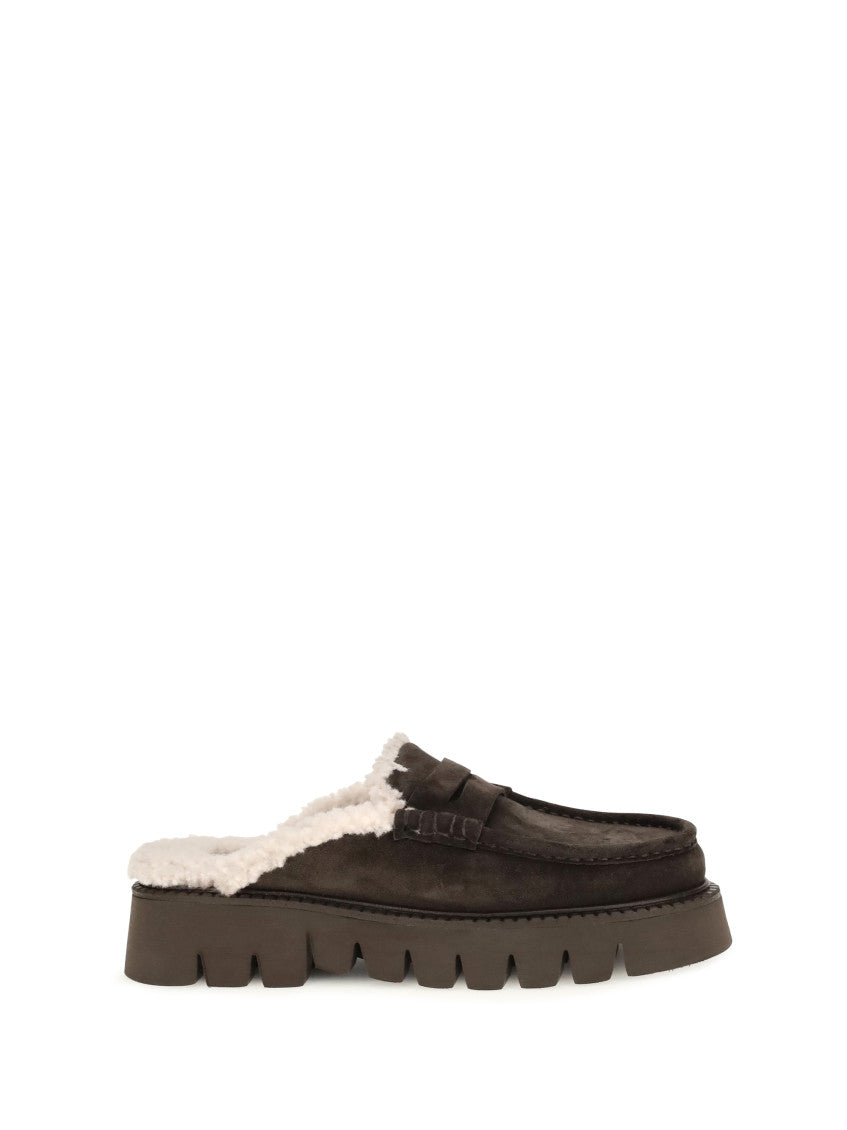 Brown Suede Mules 1