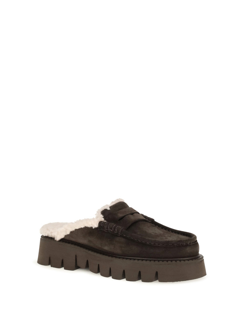 Brown Suede Mules 2