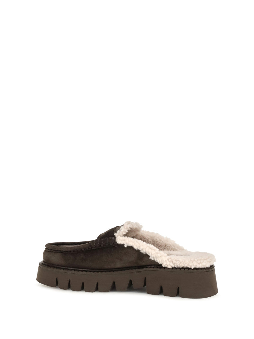 Brown Suede Mules 3