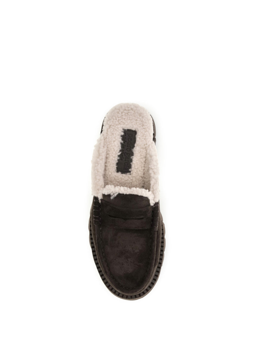 Brown Suede Mules 4