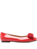 Red Leather Ballet Flats 1