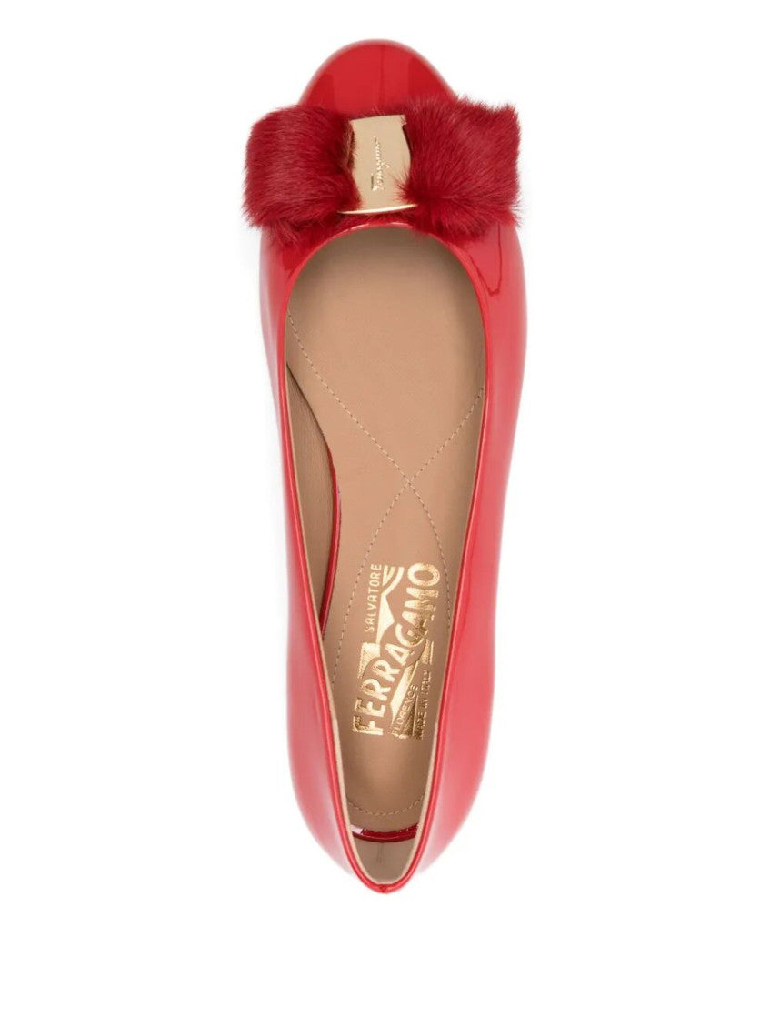 Red Leather Ballet Flats 4