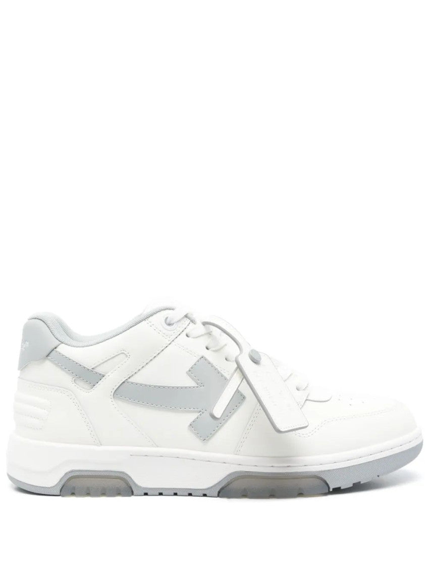 White Grey Leather Sneakers 1