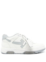 White Grey Leather Sneakers 1