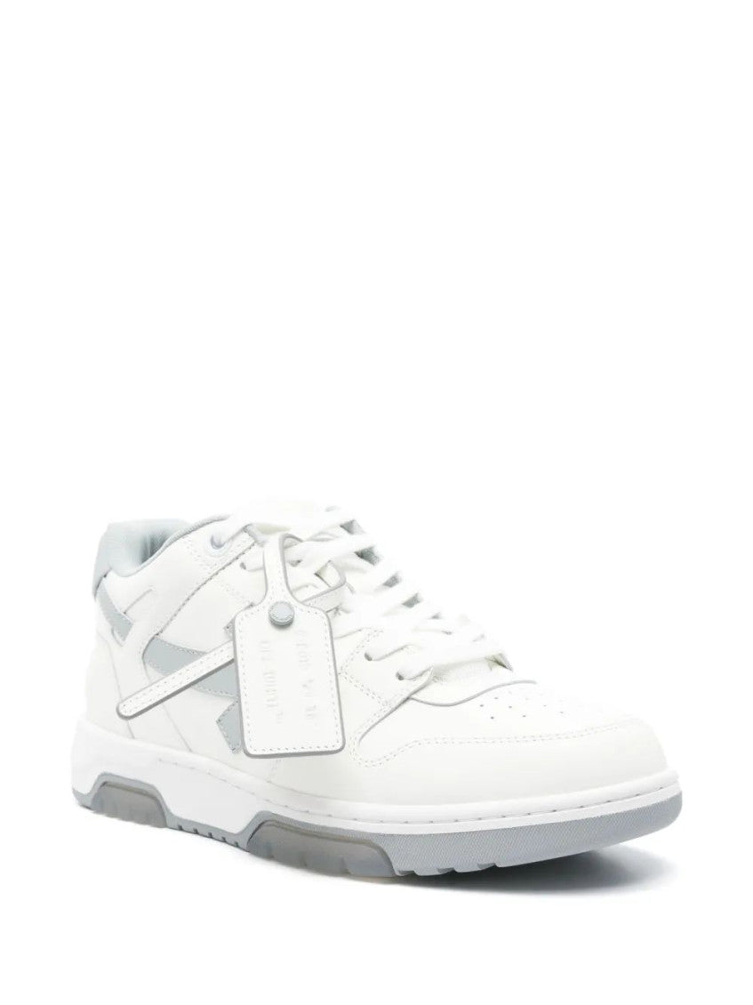 White Grey Leather Sneakers 3