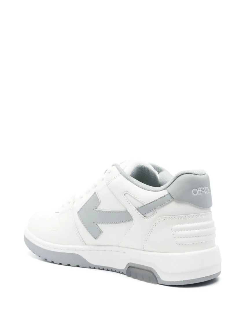 White Grey Leather Sneakers 4