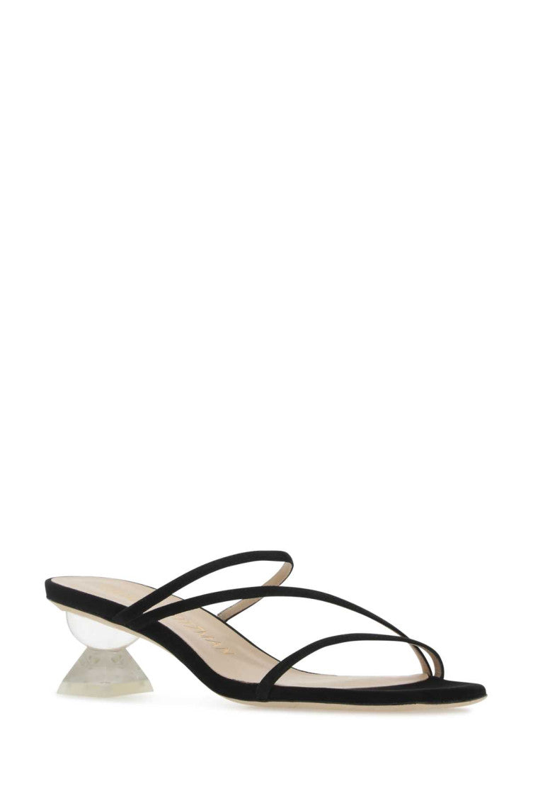 Black Suede Lucite Heels 2