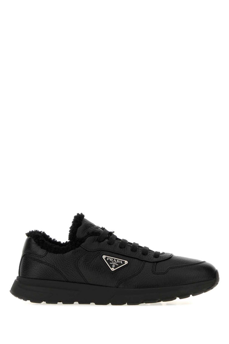 Black Leather Prax 2.0 Sneakers 1