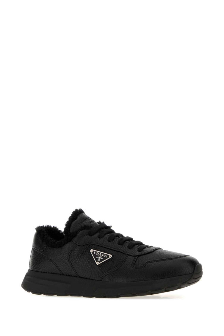 Black Leather Prax 2.0 Sneakers 2