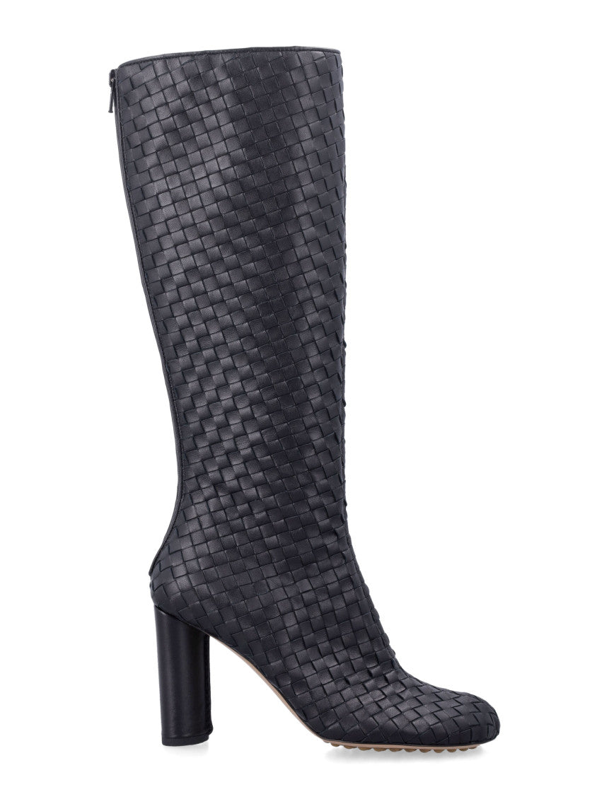 Black Woven Cherry Boots 1