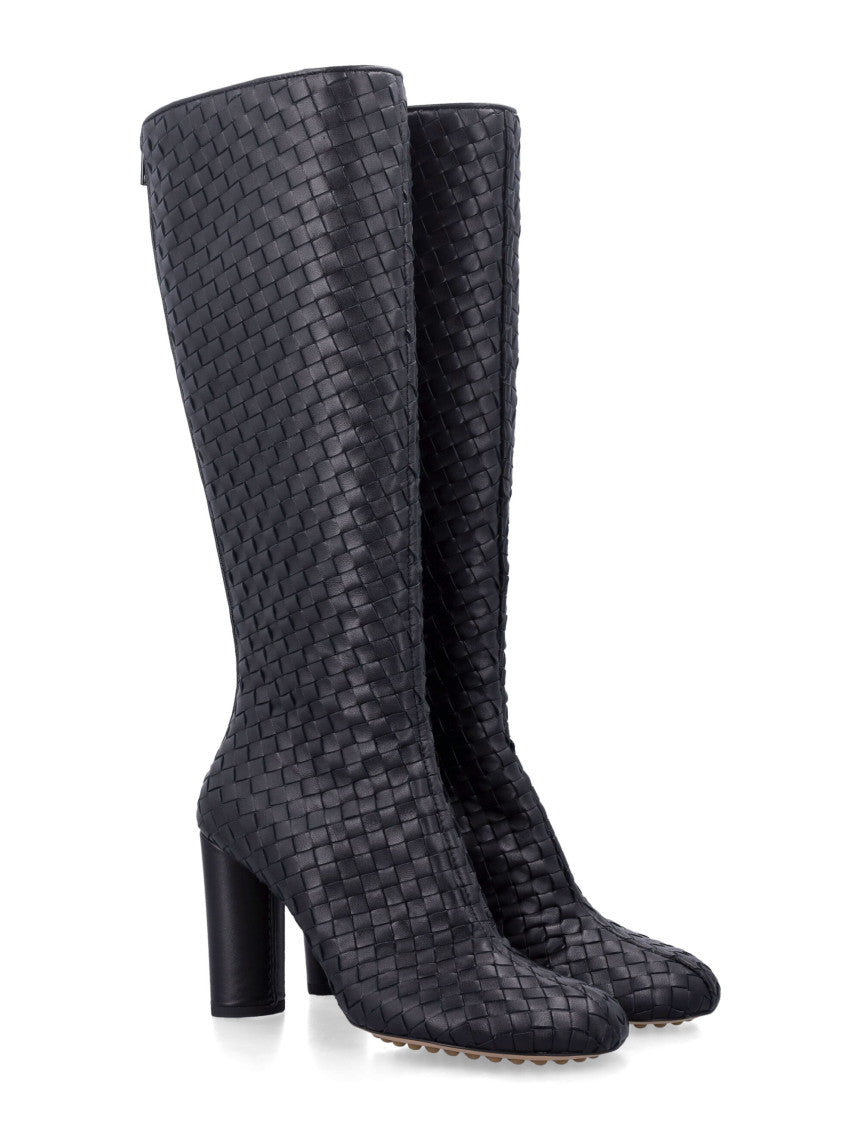 Black Woven Cherry Boots 2