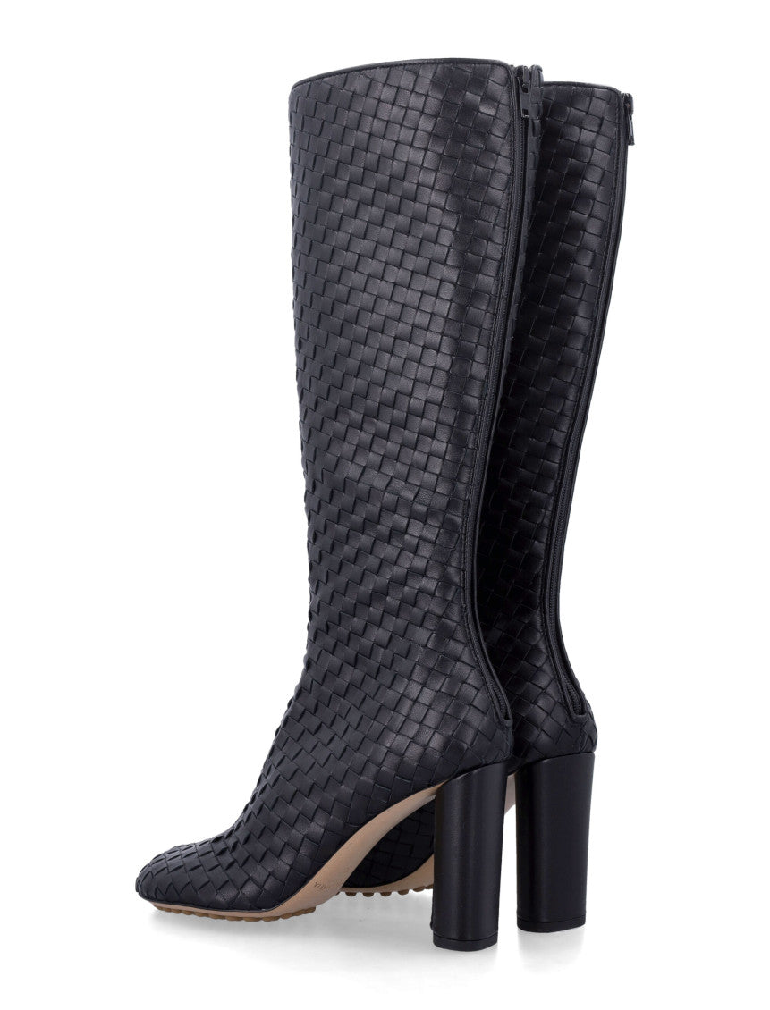 Black Woven Cherry Boots 3