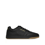 Black Logo Leather Sneakers 1