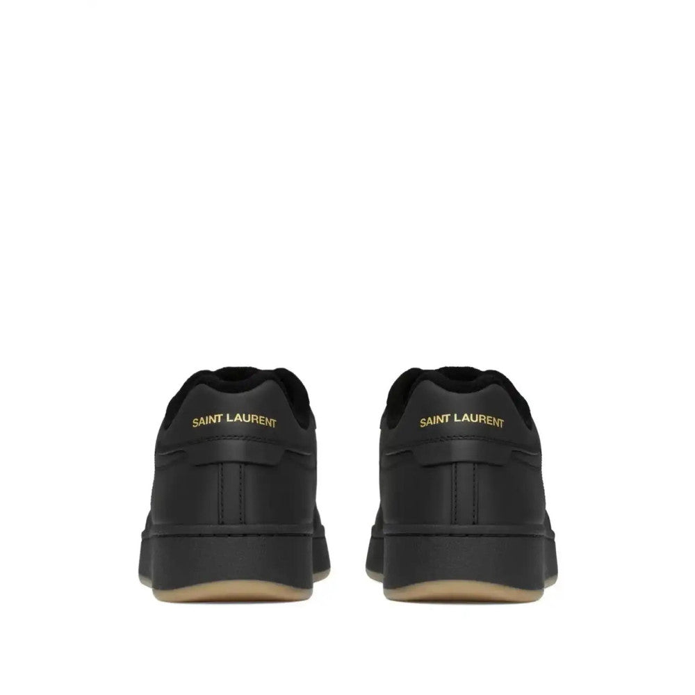 Black Logo Leather Sneakers 3