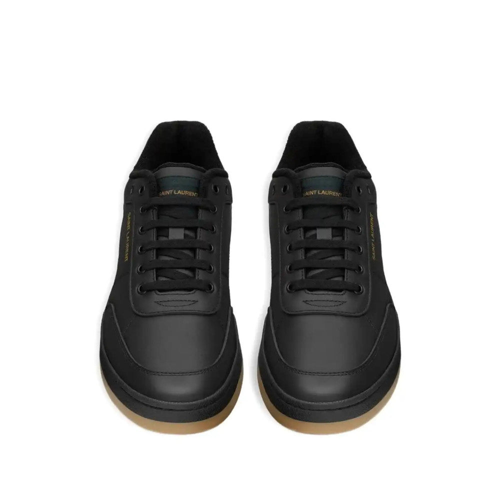 Black Logo Leather Sneakers 4