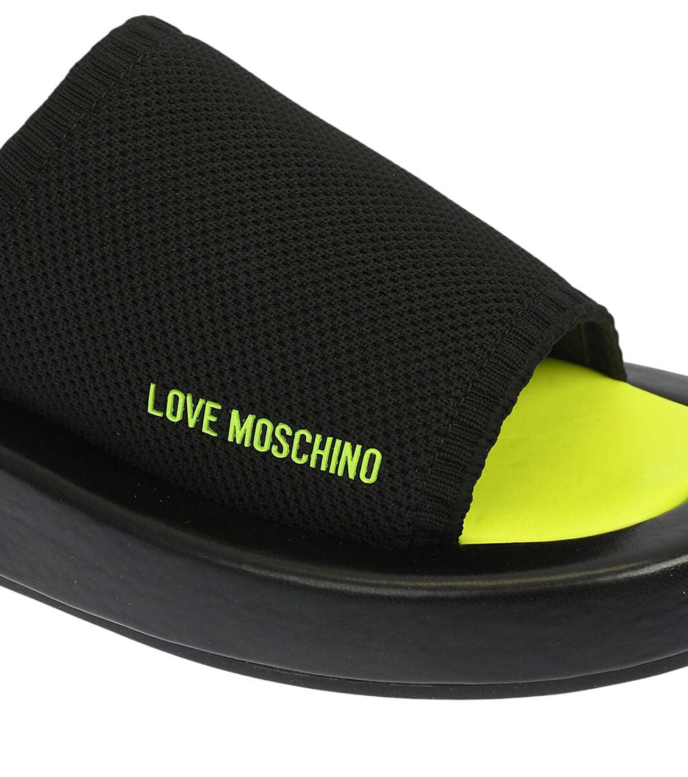 Black Logo Sandals 3