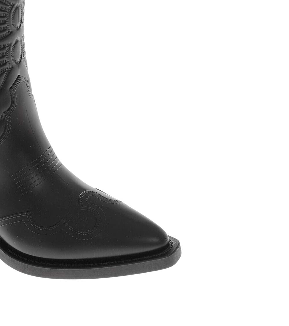 Black Leather Texan Boots 4