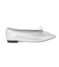 Silver Leather Ballet Flats 1