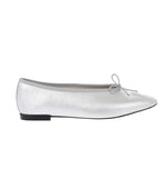 Silver Leather Ballet Flats 1
