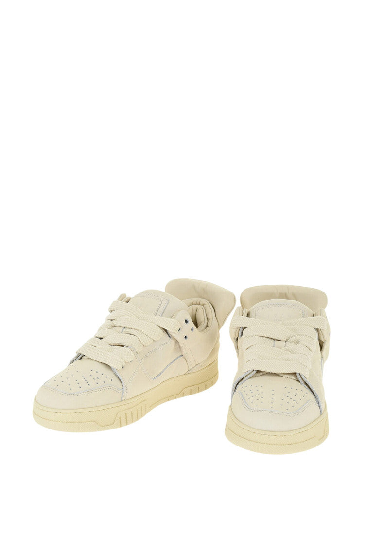 Beige Leather Low-Top Sneakers 2
