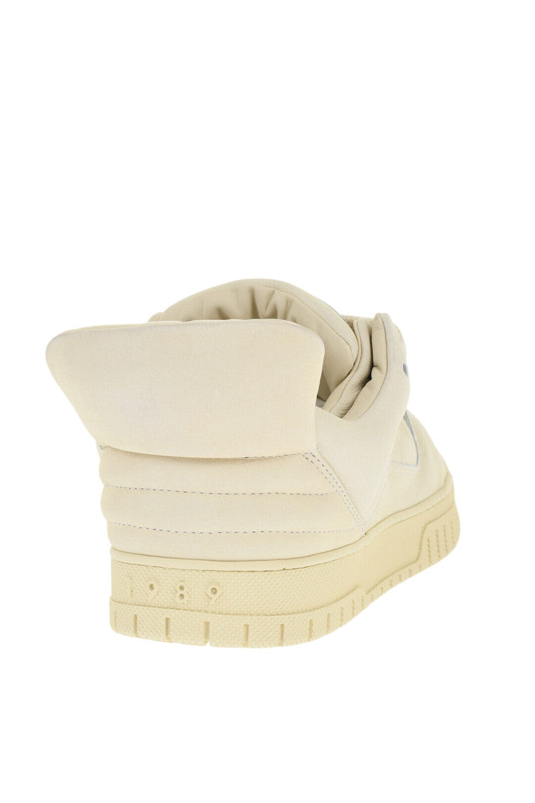 Beige Leather Low-Top Sneakers 3