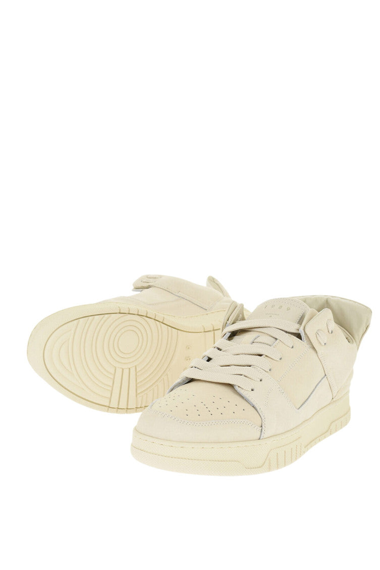 Beige Leather Low-Top Sneakers 2