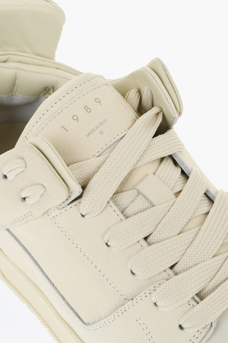 Beige Leather Low-Top Sneakers 4