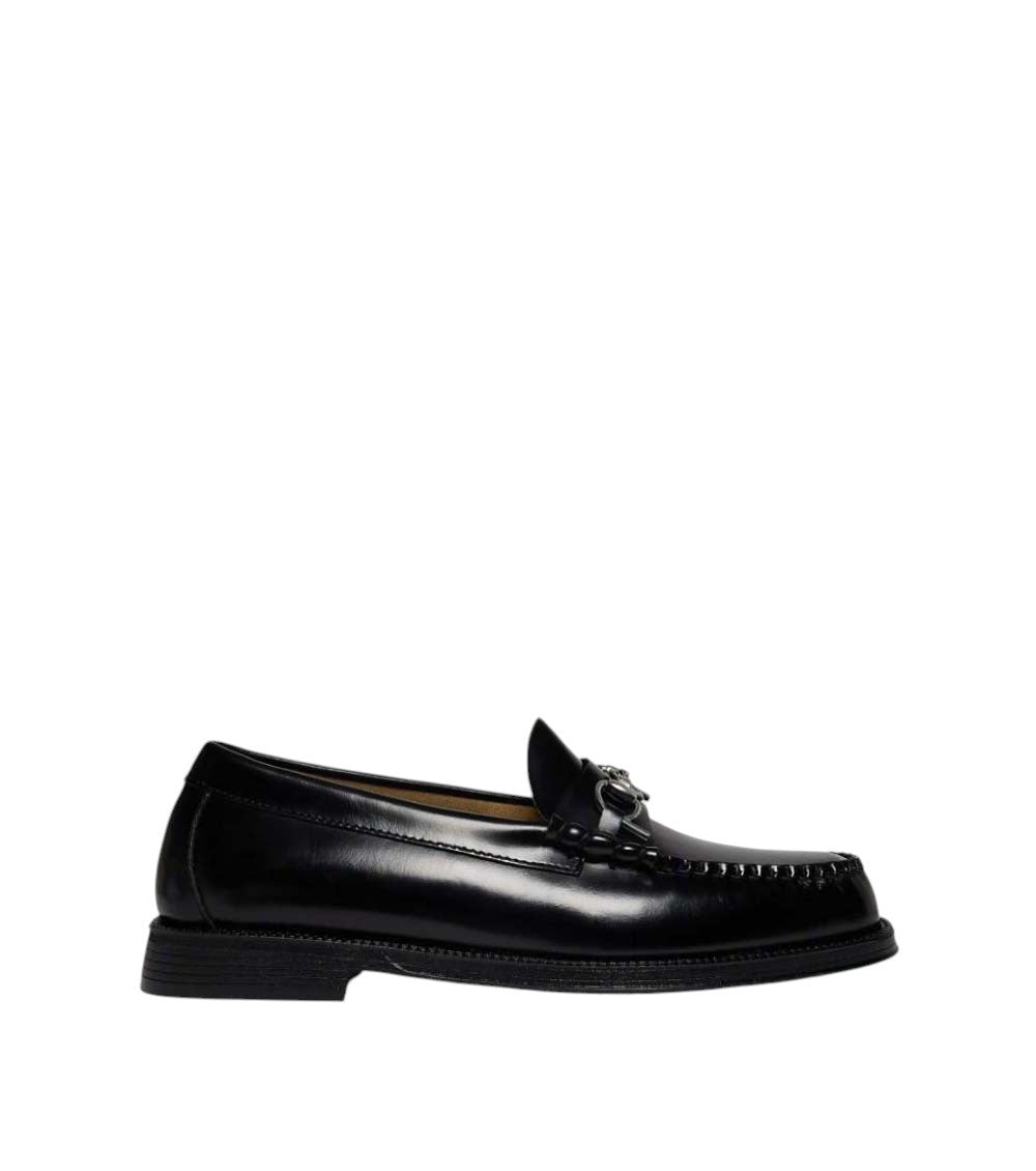 Black Leather Larkin Loafers 1