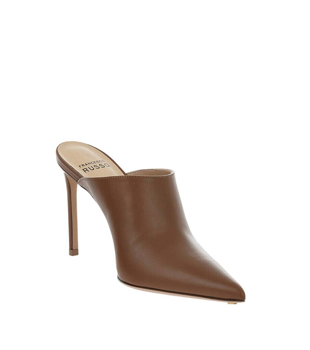 Brown Leather Mules 2