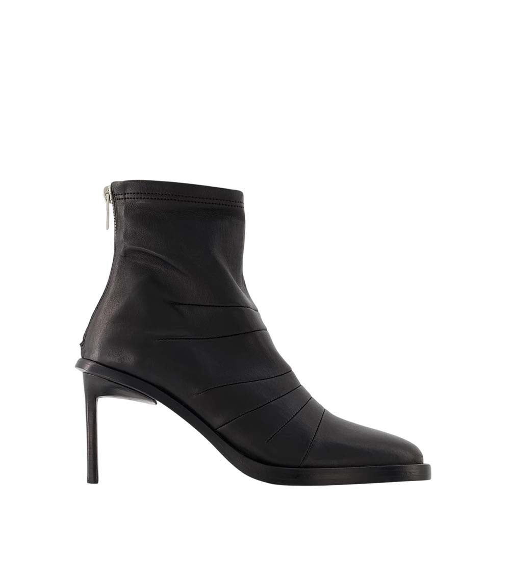 Black Leather Hedy Ankle Boots 1
