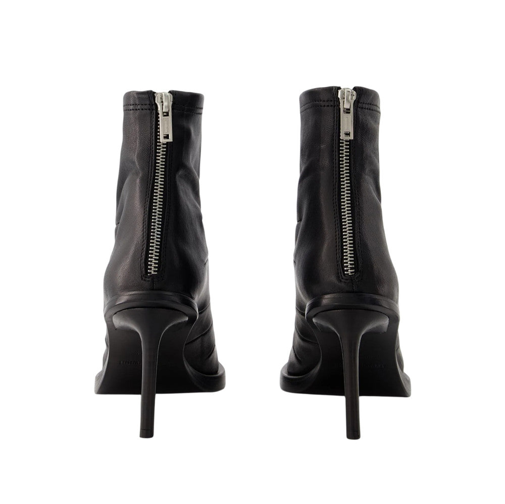 Black Leather Hedy Ankle Boots 3