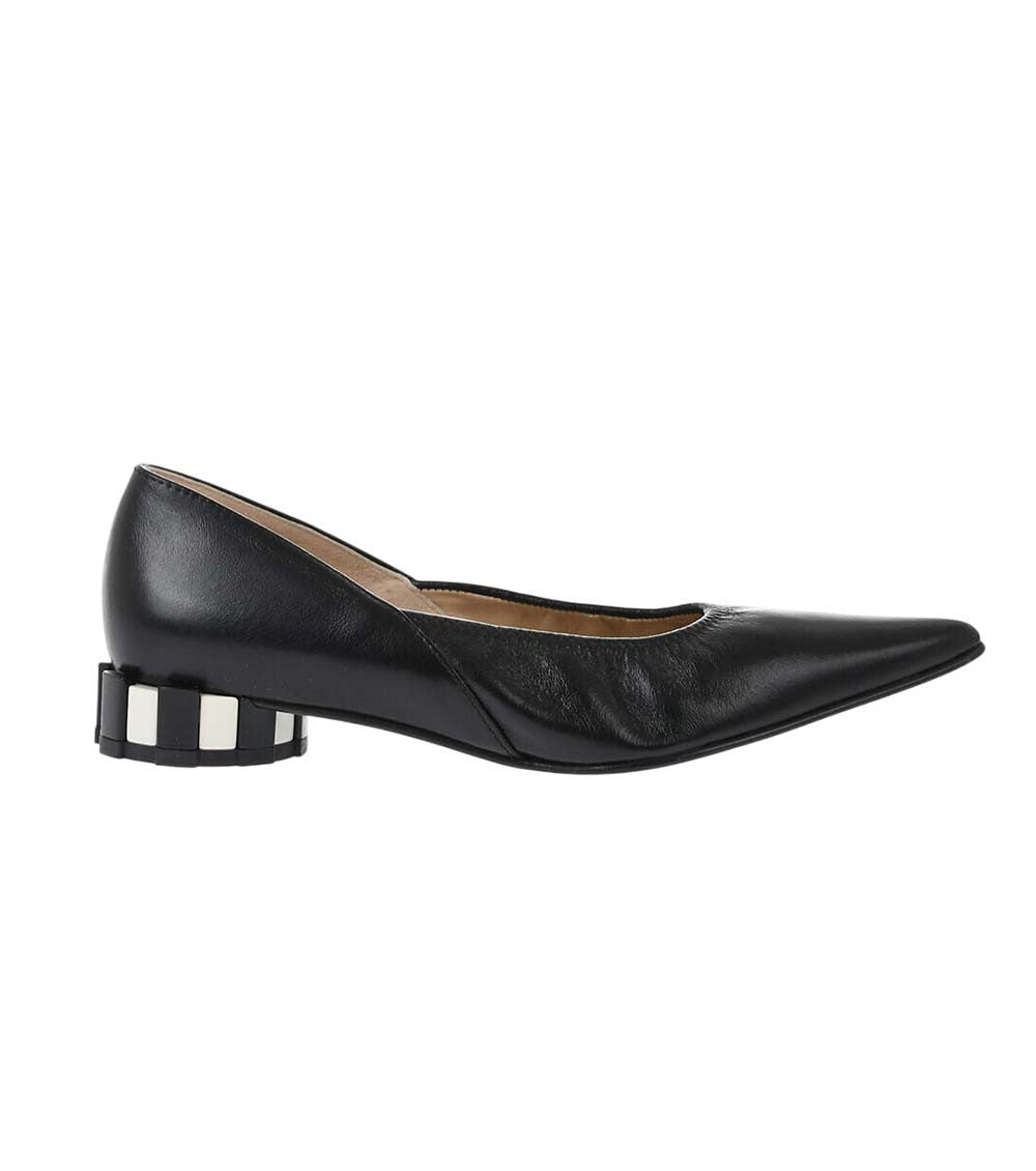 Black Leather Ballet Flats 1