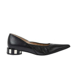 Black Leather Ballet Flats 1