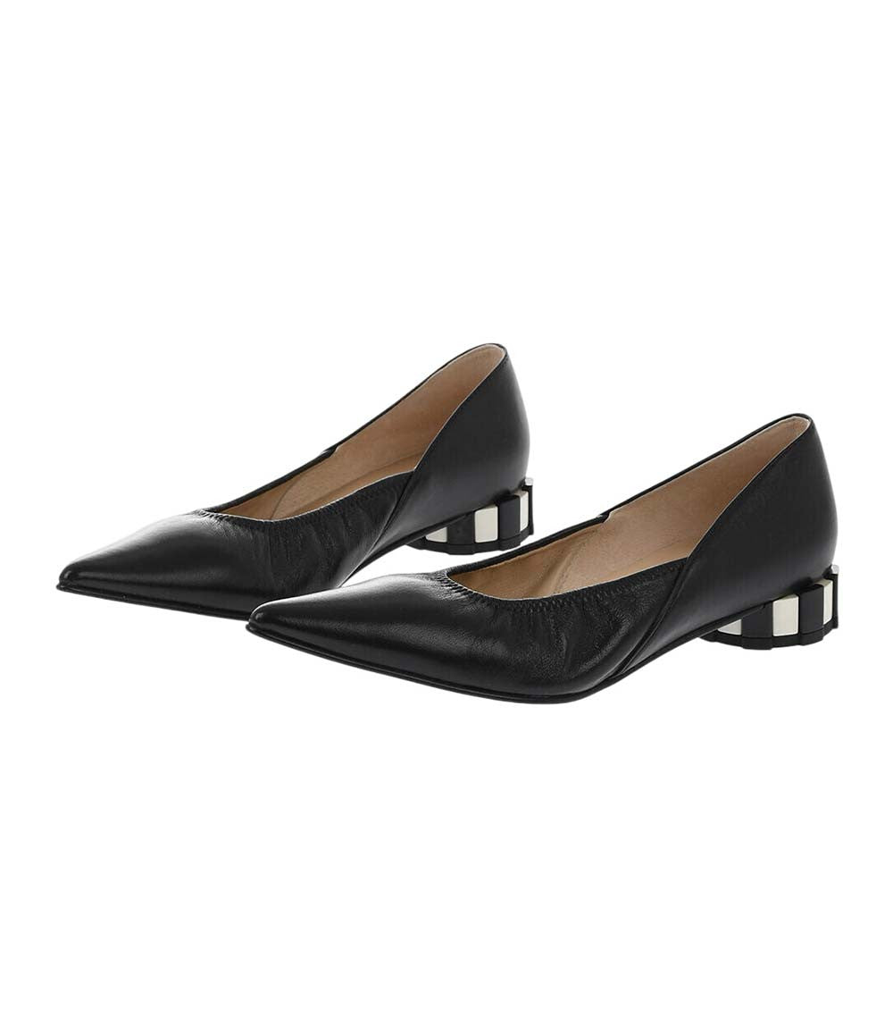 Black Leather Ballet Flats 2