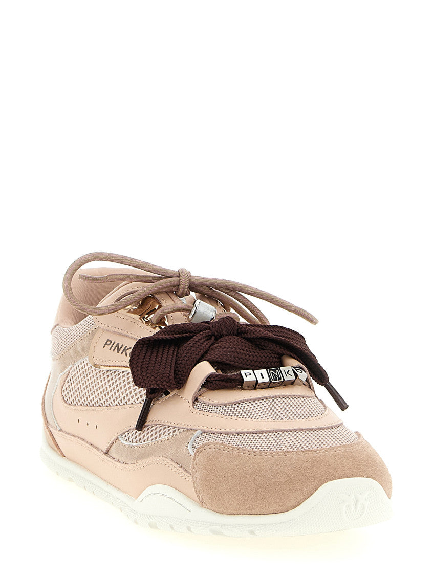 Pink Lace Up Sneakers 2