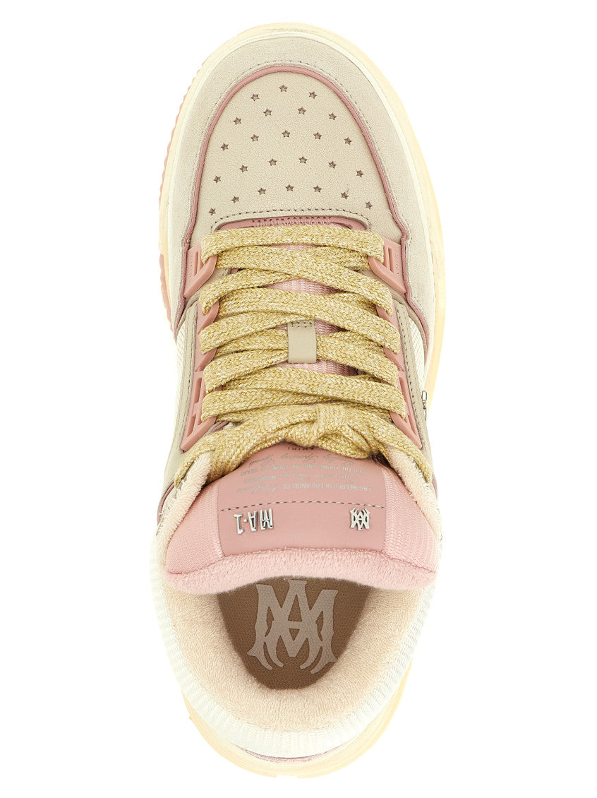 Pink Lace Up Sneakers 4