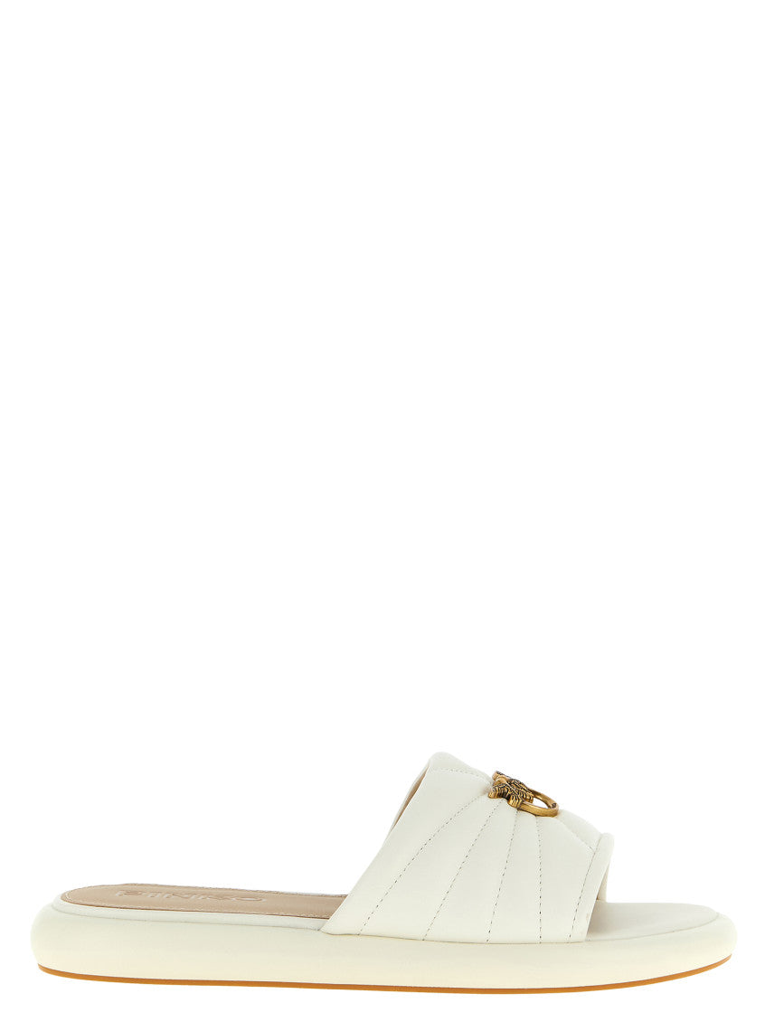 White Slip On Slides 1
