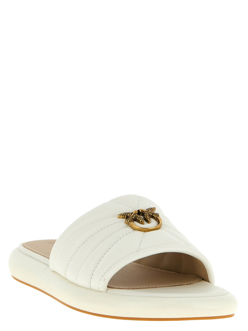 White Slip On Slides 2