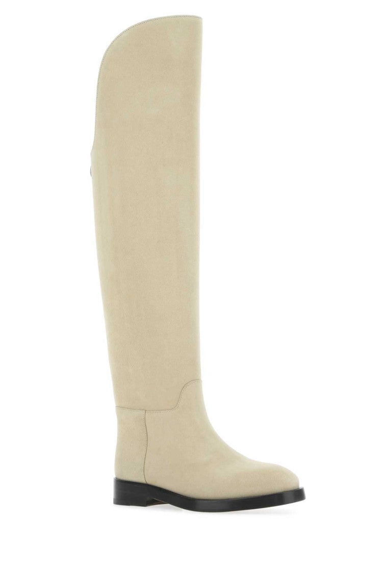 Beige Suede Equestrian Boots 2