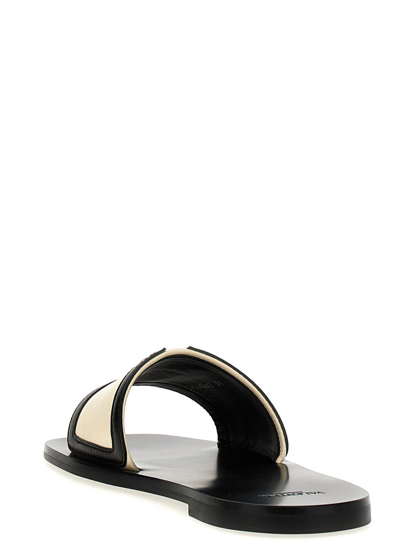 Black Logo Sandals 3