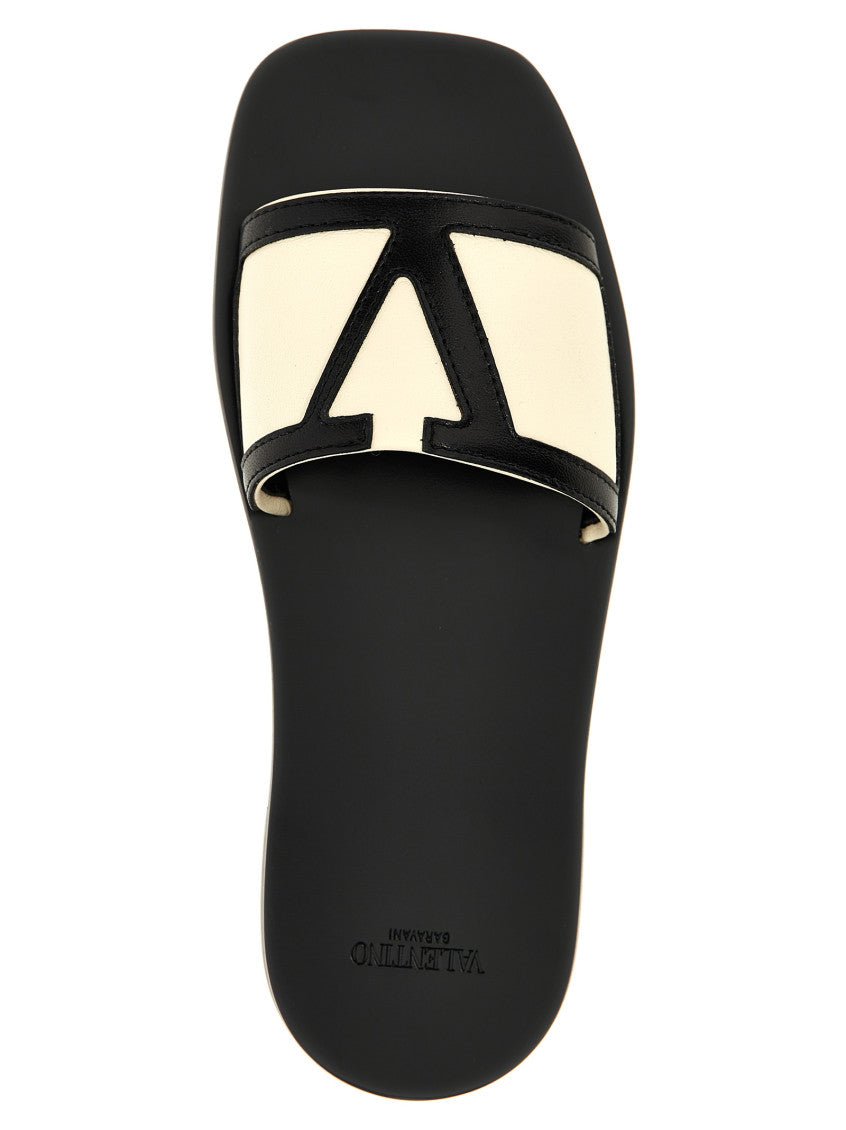 Black Logo Sandals 4
