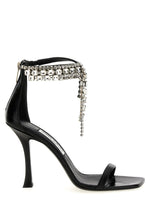 Black Vintage Metallic Leather Heels 1
