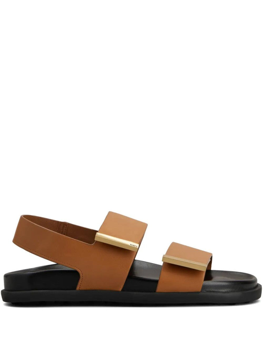 Brown Leather Strappy Sandals 1