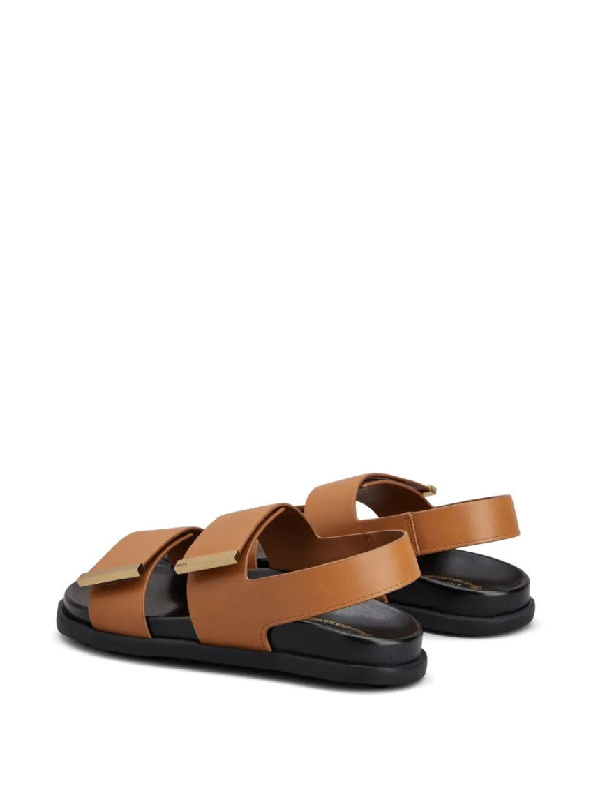 Brown Leather Strappy Sandals 4