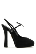 Black Satin Pumps 1