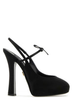 Black Satin Pumps 1