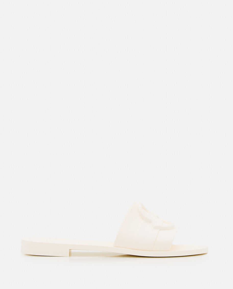 White Logo Sandals 1