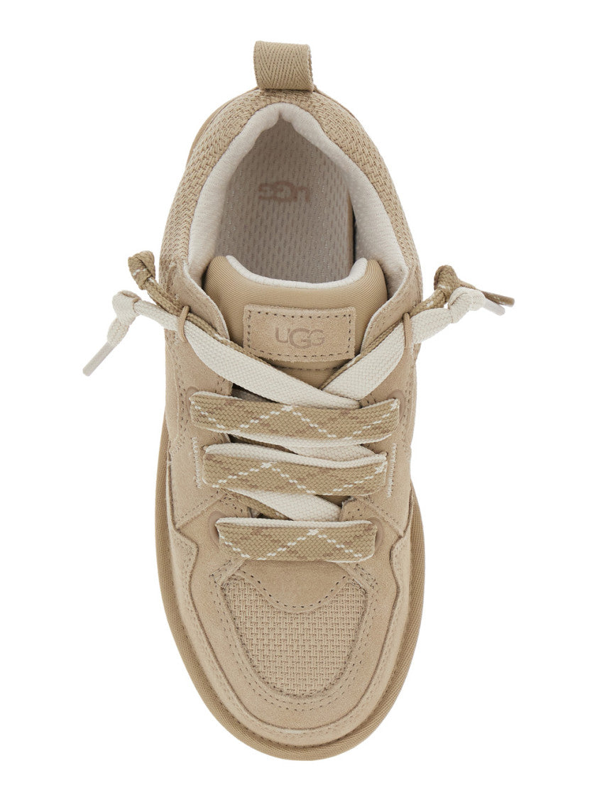 Beige Lace Up Sneakers 4