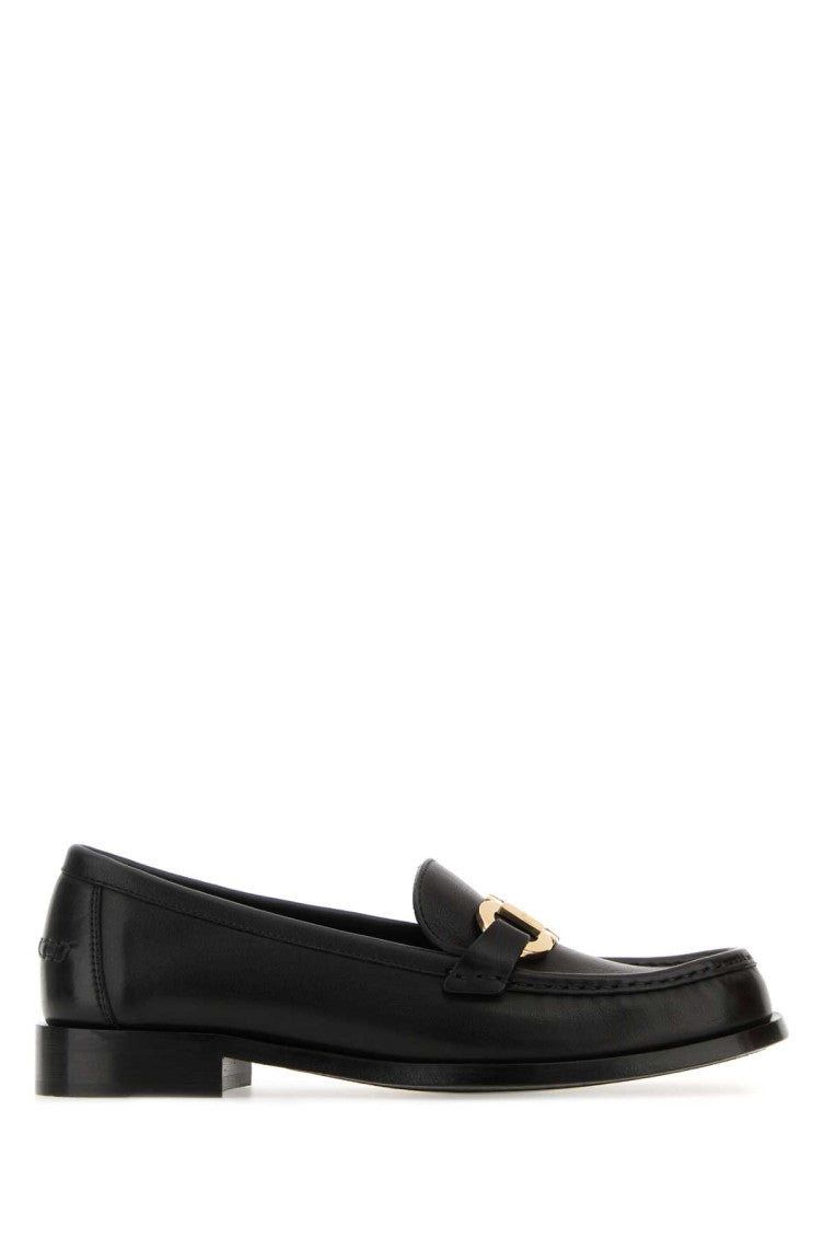 Black Solid Maryan Loafers 1